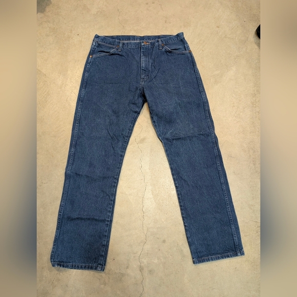 Wrangler 13MWZPW Men's 38x32 (36x32) Straight Blue Jeans Western - Picture 1 of 6